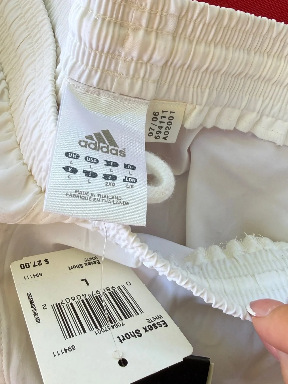 adidas Men’s White Essential Athletic Shorts – Size Large | Lightweight Active S